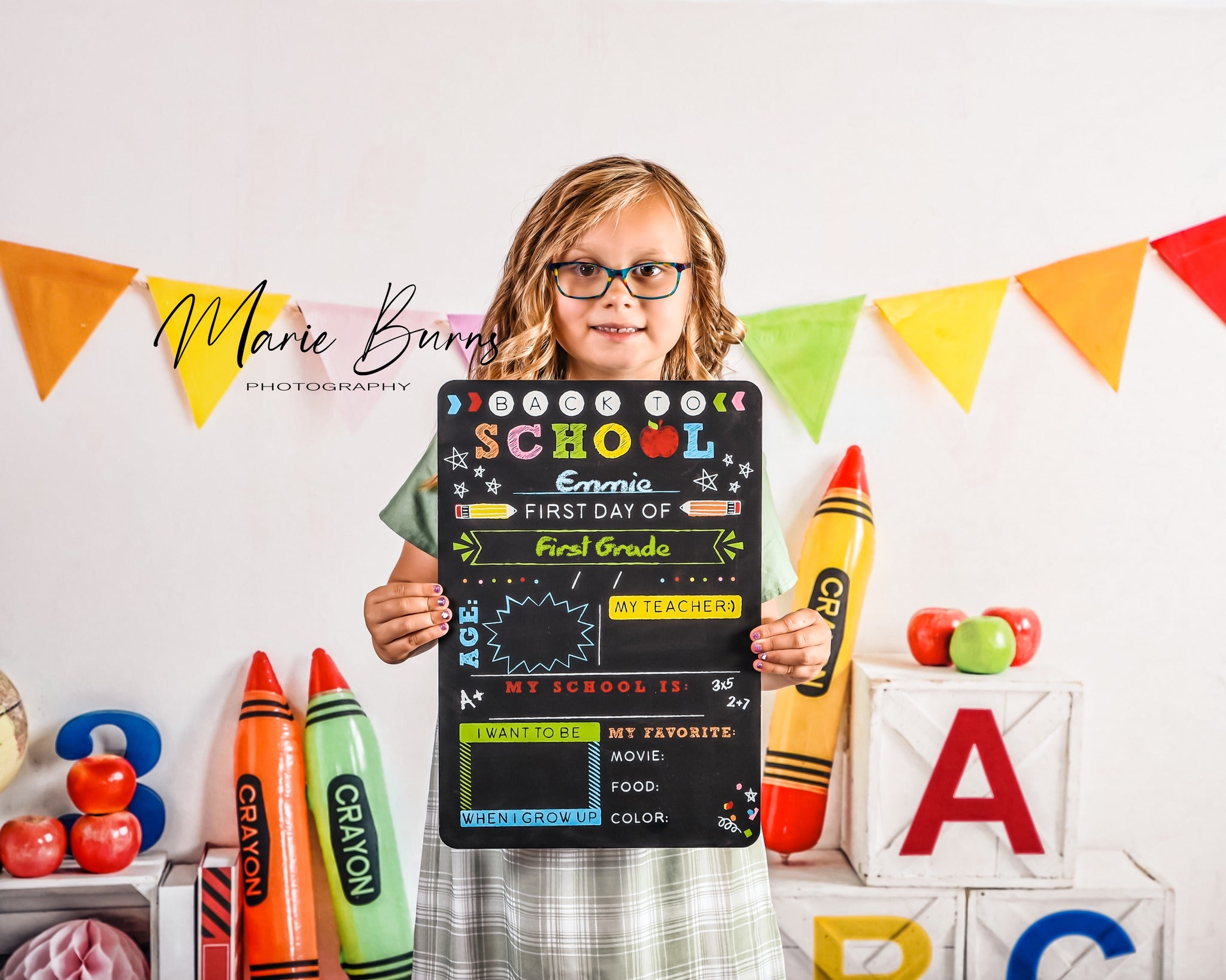 Kate Retour à l'école Crayon Toile de fond pour la photographie