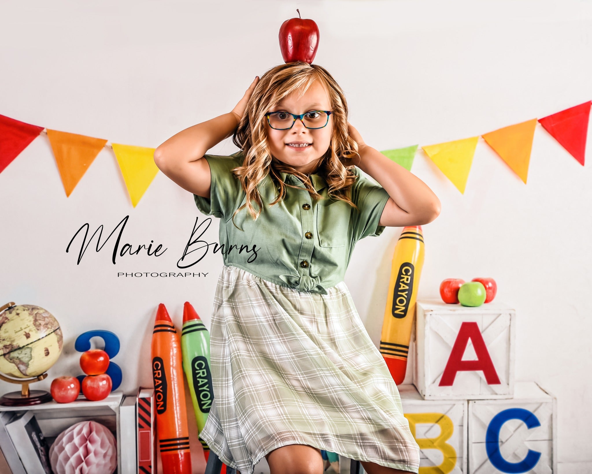 Kate Retour à l'école Crayon Toile de fond pour la photographie - Kate Backdrop FR