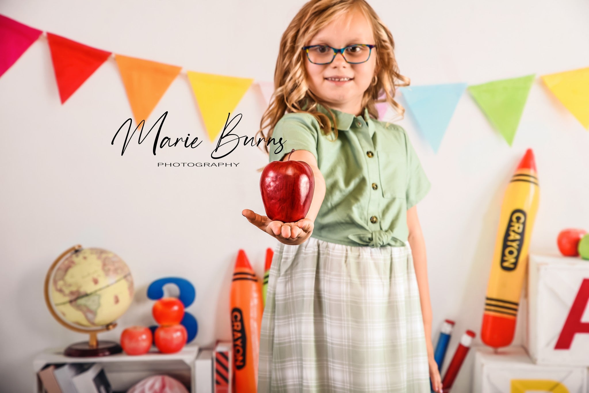 Kate Retour à l'école Crayon Toile de fond pour la photographie - Kate Backdrop FR