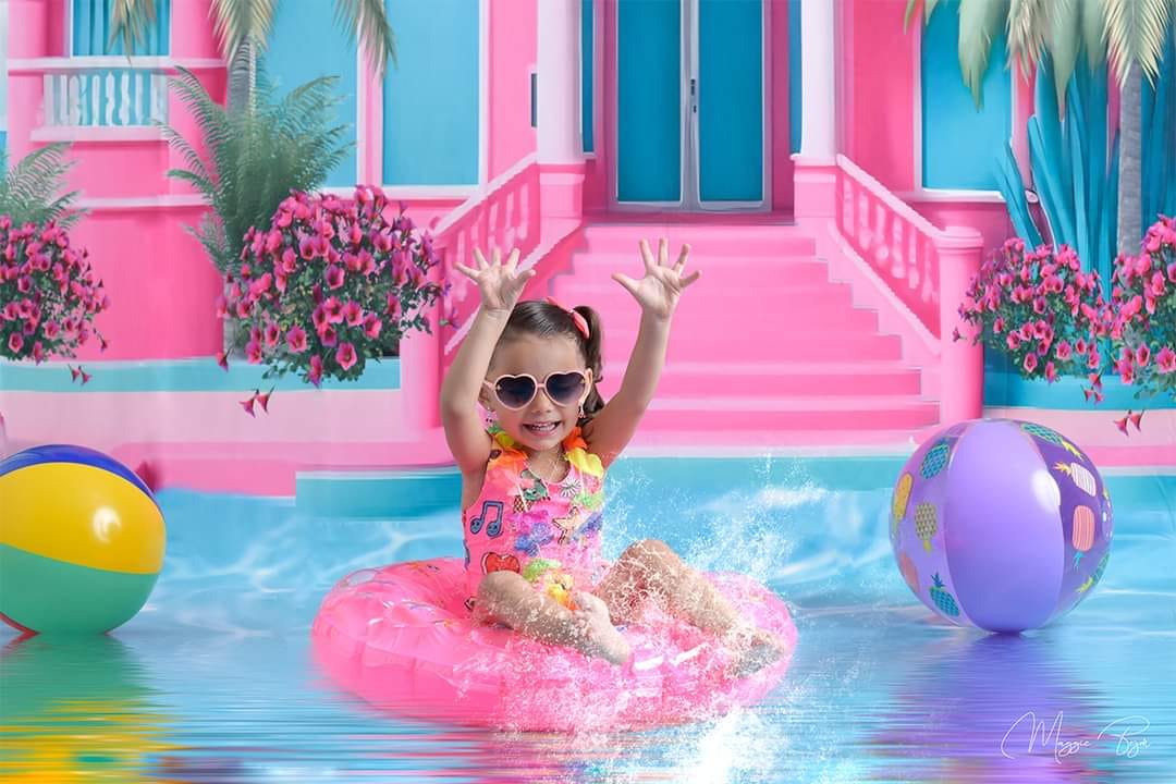 Kate Été Piscine Rêve de poupée Toile de fond conçu par Ashley Paul - Kate Backdrop FR