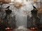 Kate Halloween Portail Corbeaux Citrouilles Toile de fond conçue par Patty Roberts