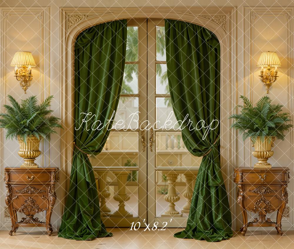 Kate Porte Rideaux Plantes Classique Toile de fond en Laine conçue par Emetselch