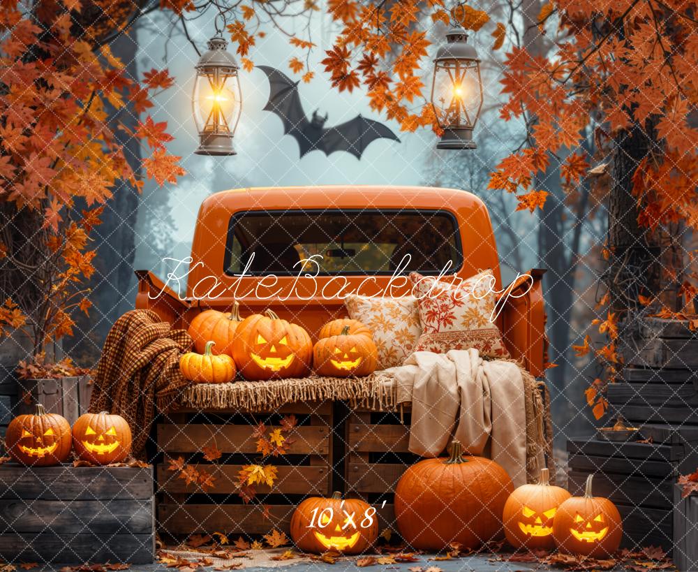Kate Halloween Camion Citrouilles Toile de fond en Laine conçue par Emetselch - Kate Backdrop FR