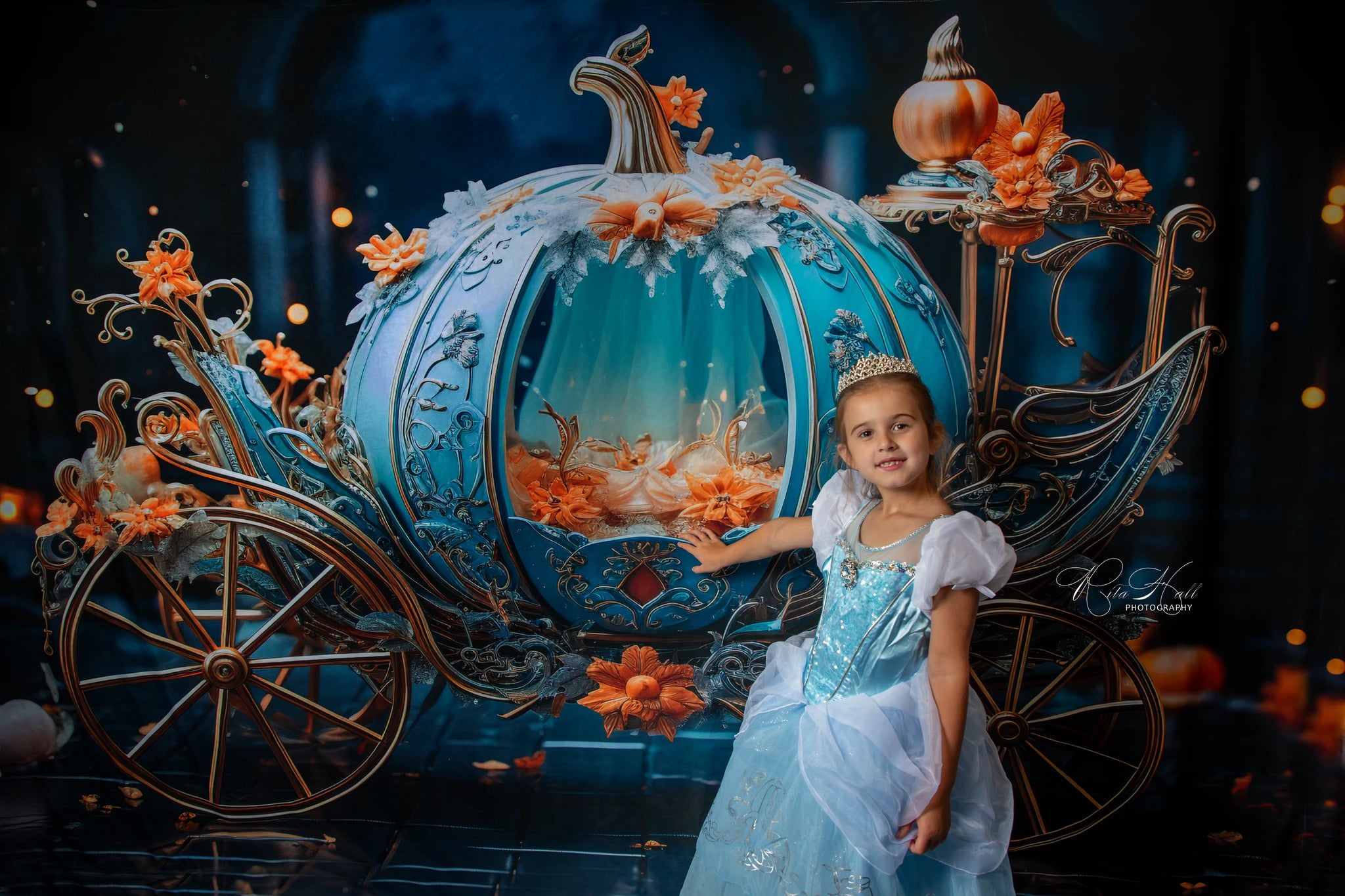 Kate Carrosse de citrouille Princesse Toile de fond Conçu par Chain Photographie - Kate Backdrop FR