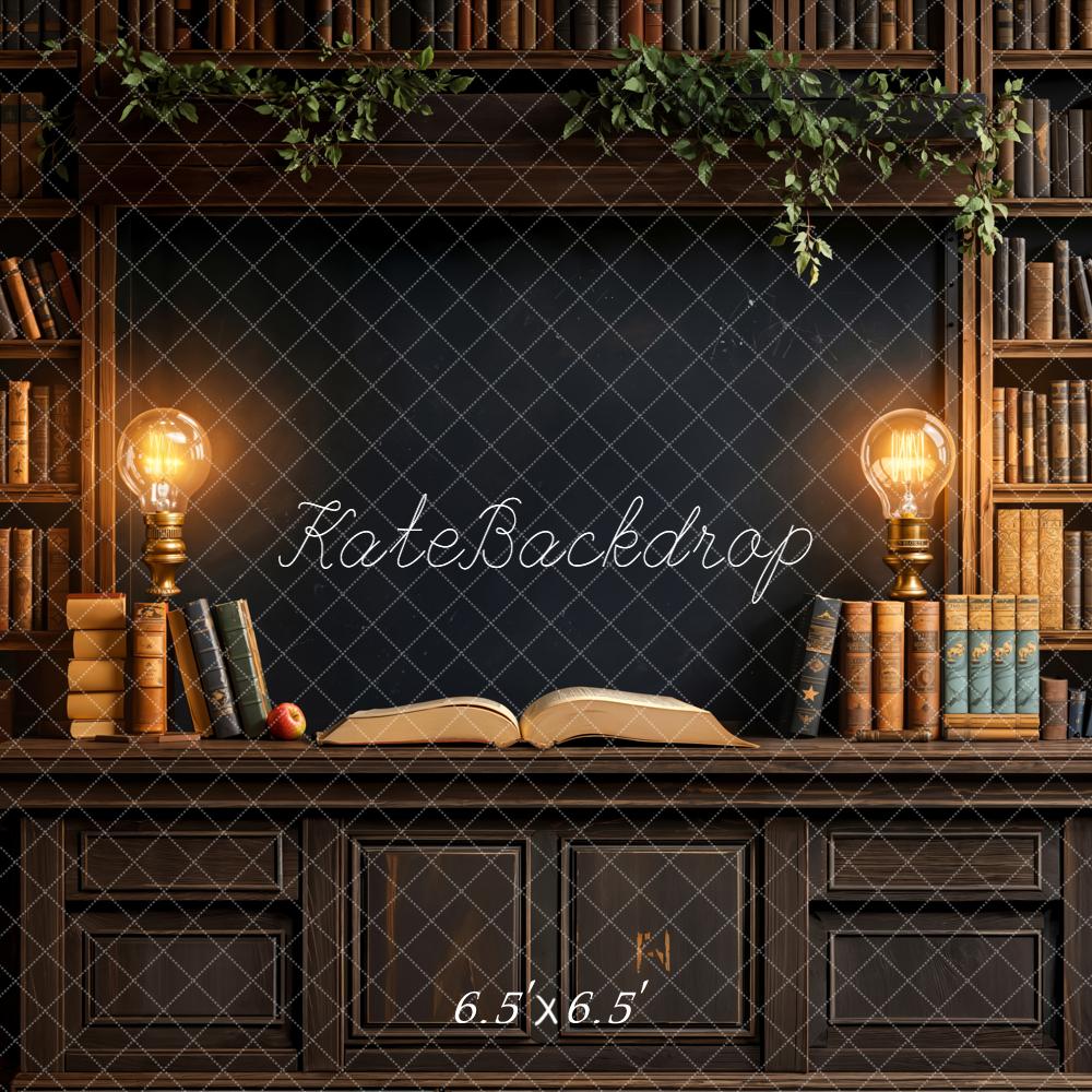 Kate Bibliothèque Livres Scolaire Lumière Toile de fond conçue par Emetselch - Kate Backdrop FR