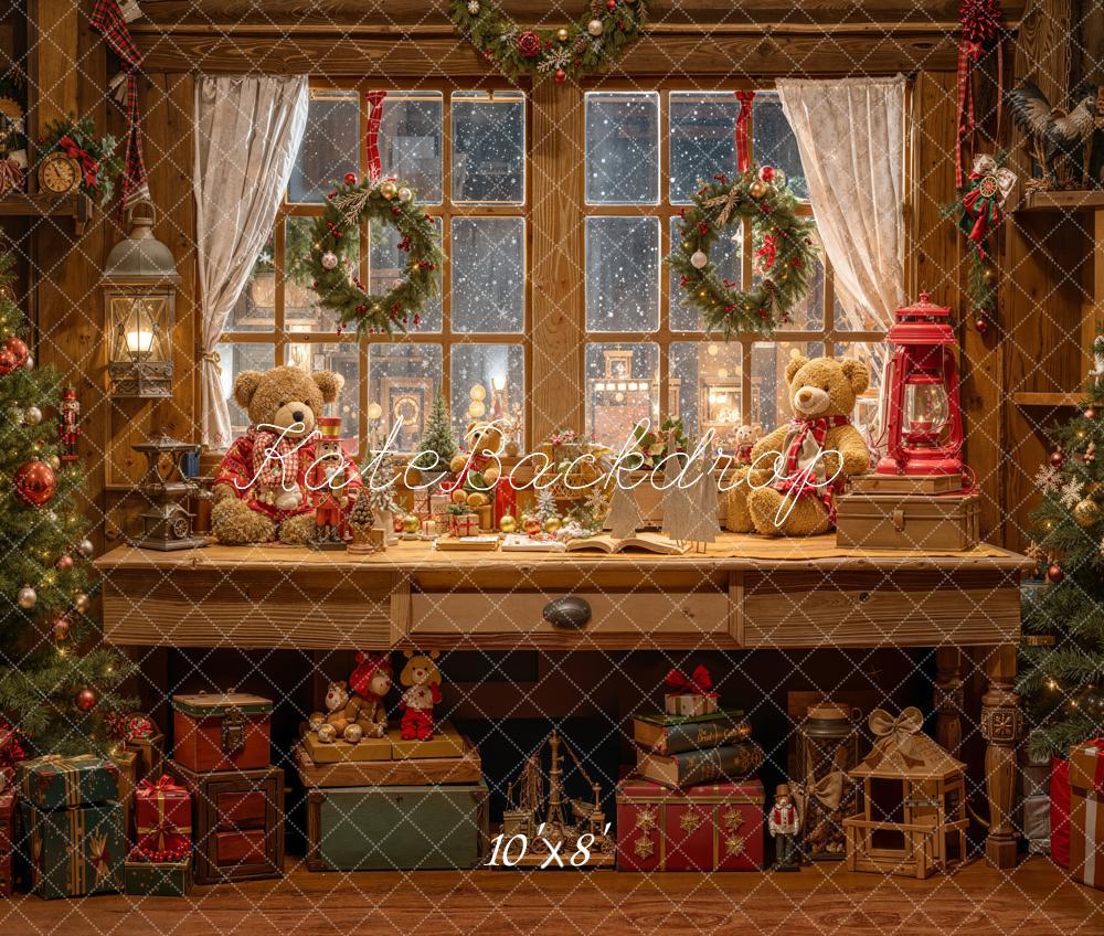 Kate Noël Ours Arbre Cadeaux Toile de fond en Laine conçue par Emetselch - Kate Backdrop FR