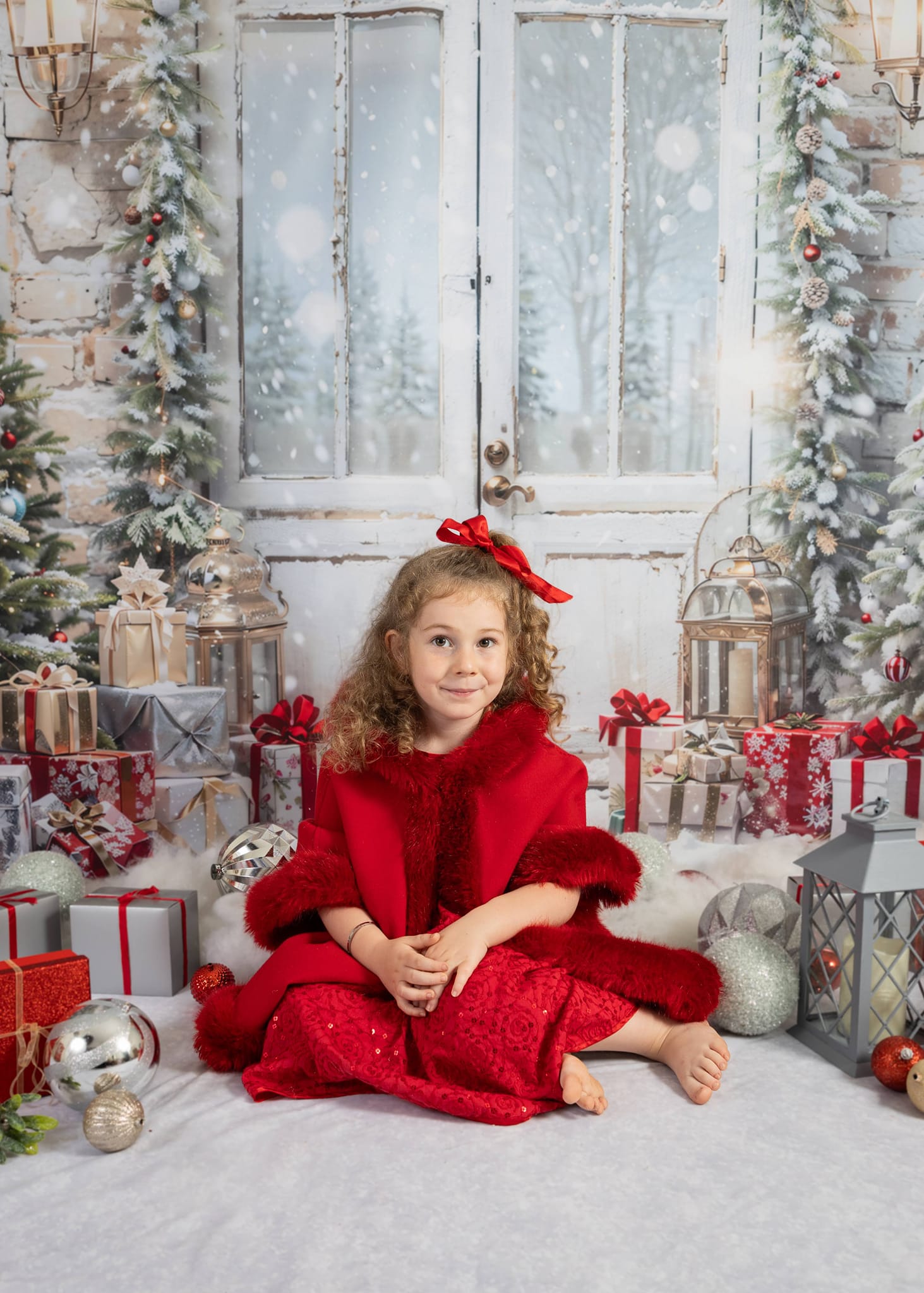 Offres Éclair Kate Noël Arbres Neige Porte Toile de fond en Laine conçu par Emetselch - Kate Backdrop FR