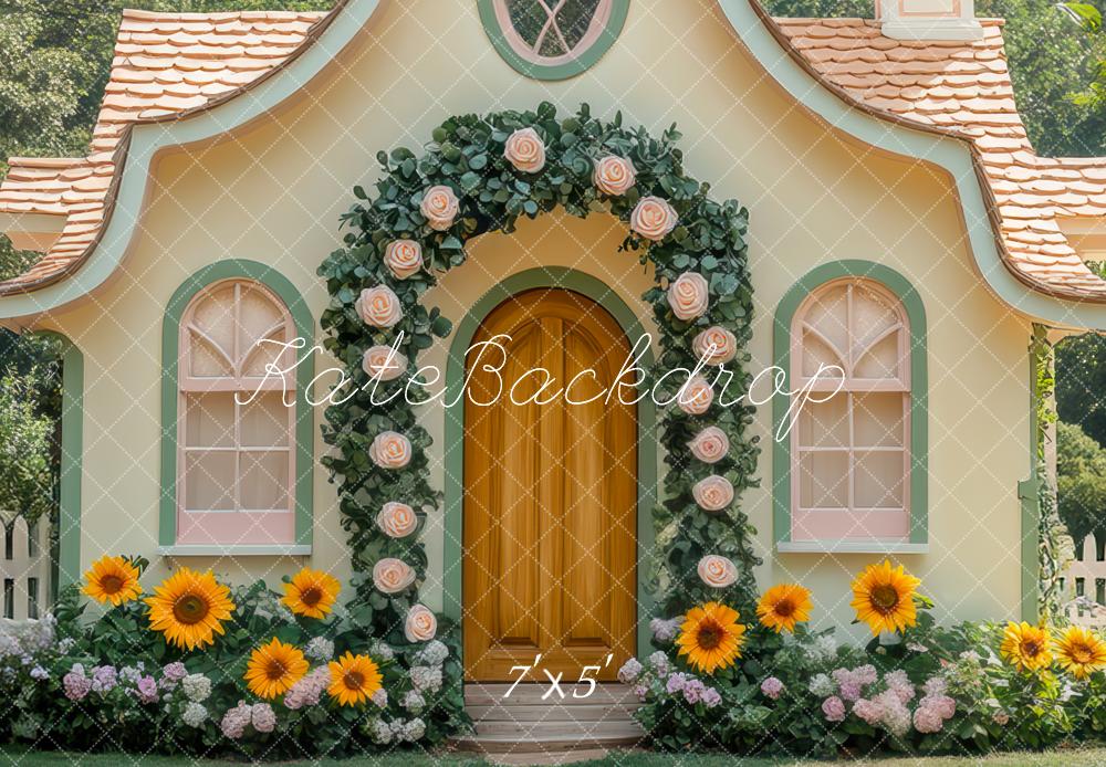 Kate Maison Arche Roses Tournesols Toile de fond conçue par Mini MakeBelieve - Kate Backdrop FR