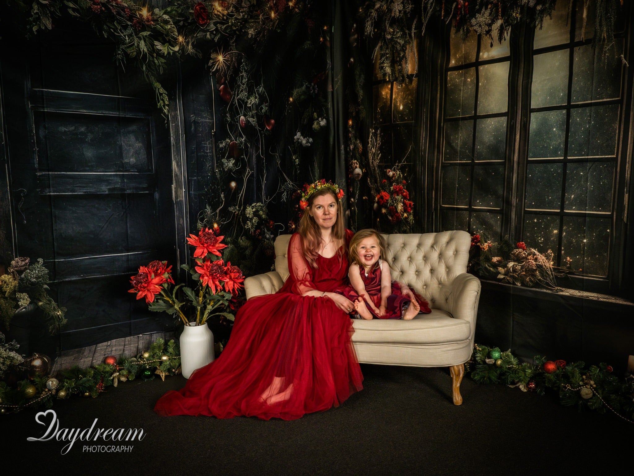 Kate Noël Houx Fenêtre Noir Mur Toile de fond conçu par Angela Marie Photographie - Kate Backdrop FR