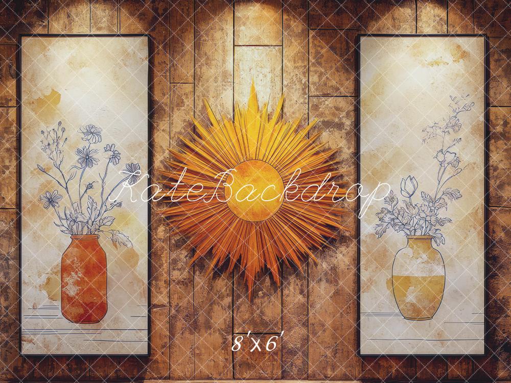 Kate Mur Bois Soleil Vase Cadre Toile de fond conçue par Mini MakeBelieve