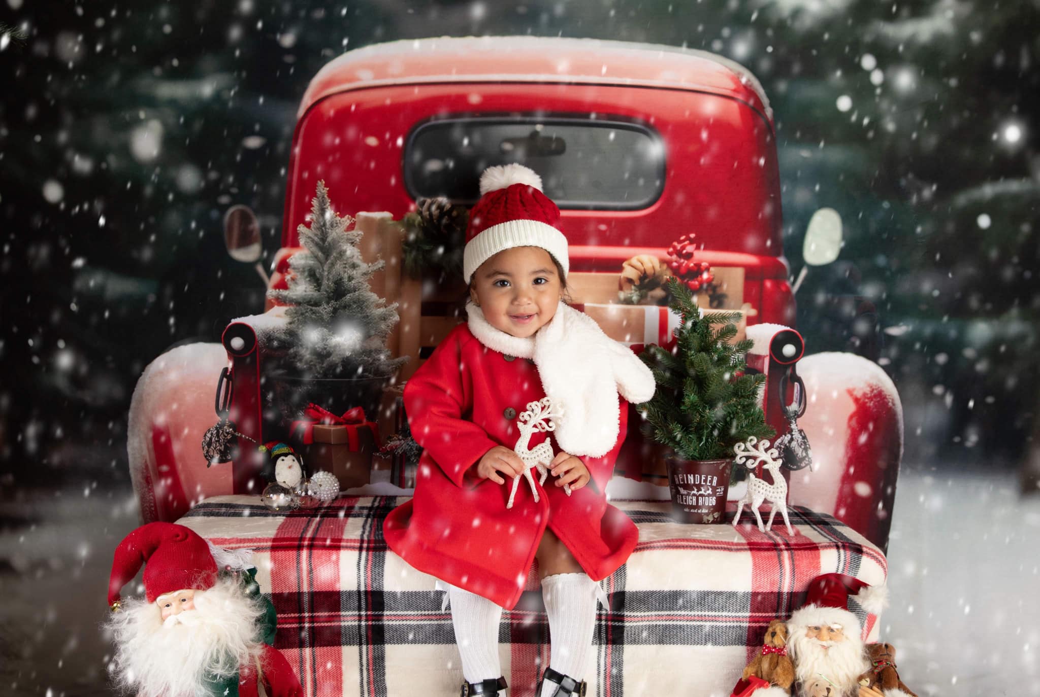 Kate Noël Extérieur Voiture rouge Cadeaux Toile de fond pour la photographie - Kate Backdrop FR