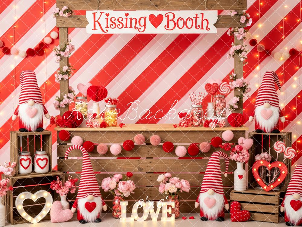 Kate Saint Valentin Kissing Booth Lutins Toile de fond conçue par Patty Roberts - Kate Backdrop FR