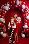 Kate Bonbons Ballons Rouge Toile de fond conçue par Megan Leigh - Kate Backdrop FR