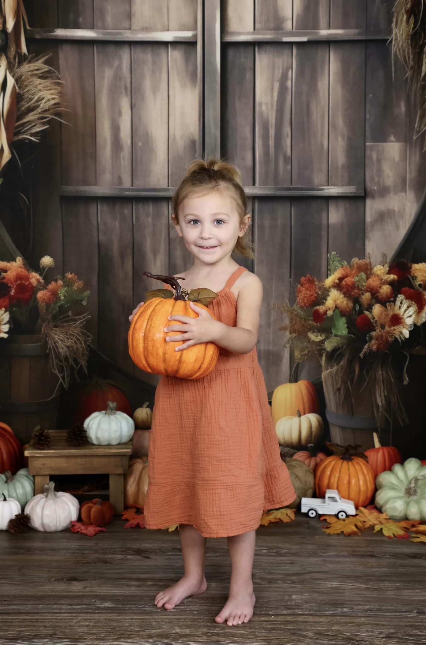 Kate Automne Citrouille Porte Grange Toile de fond pour la photographie - Kate Backdrop FR