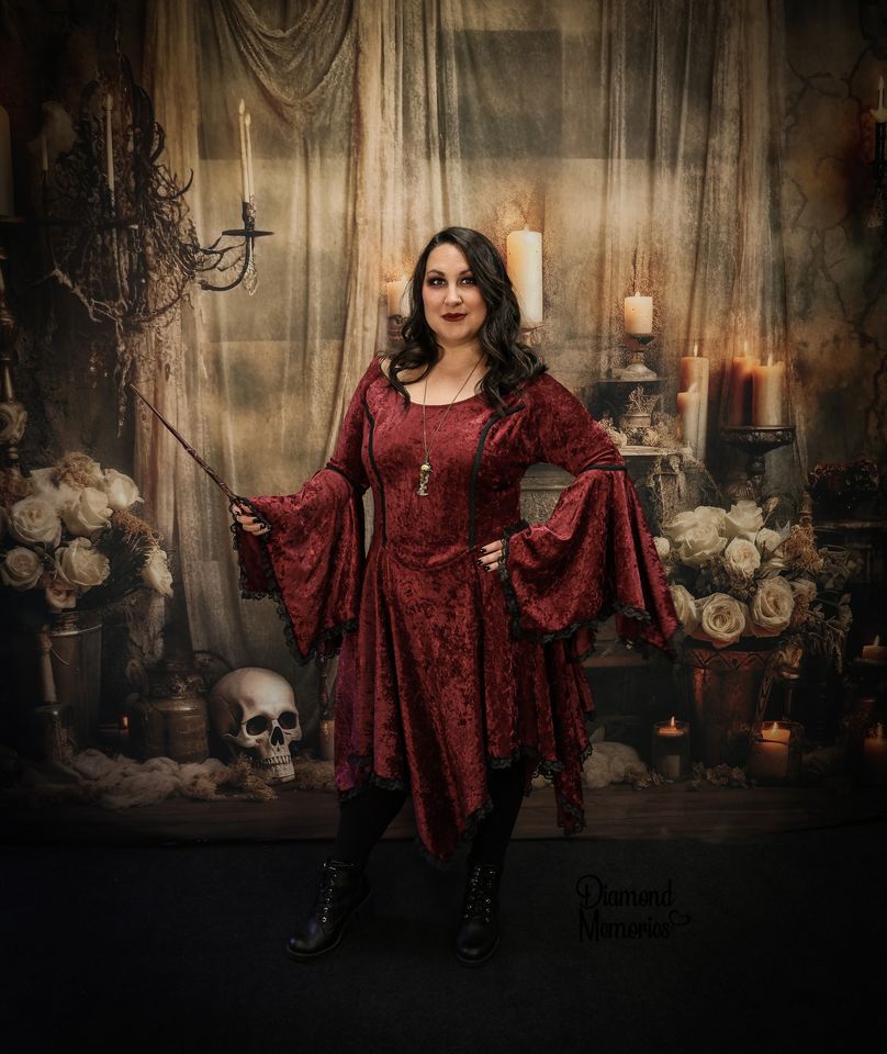 Kate Halloween Bougies Rideau Fleurs Toile de fond conçu par Emetselch - Kate Backdrop FR