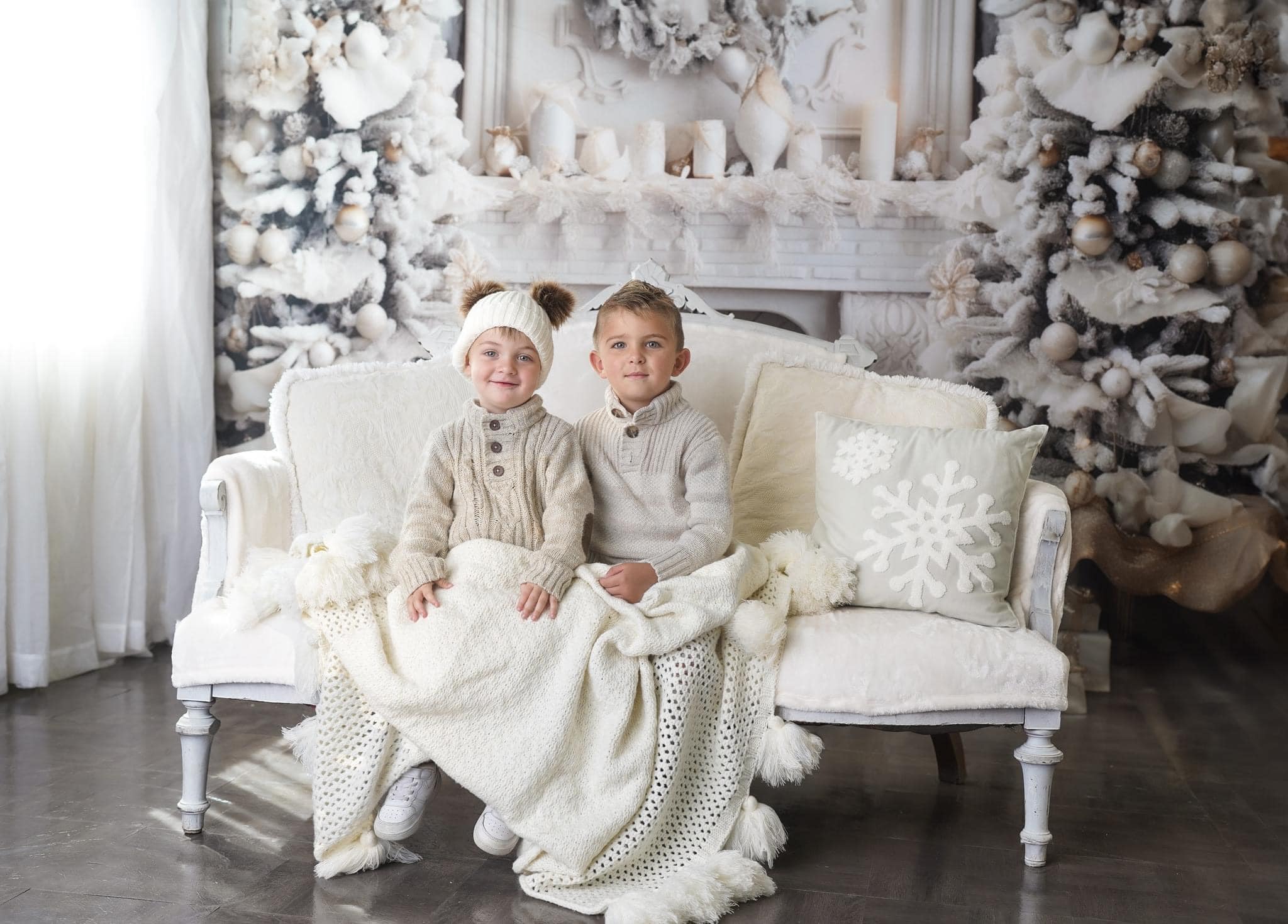 Kate Cheminée Blanc Sapin de Noël Toile de fond pour la photographie - Kate Backdrop FR