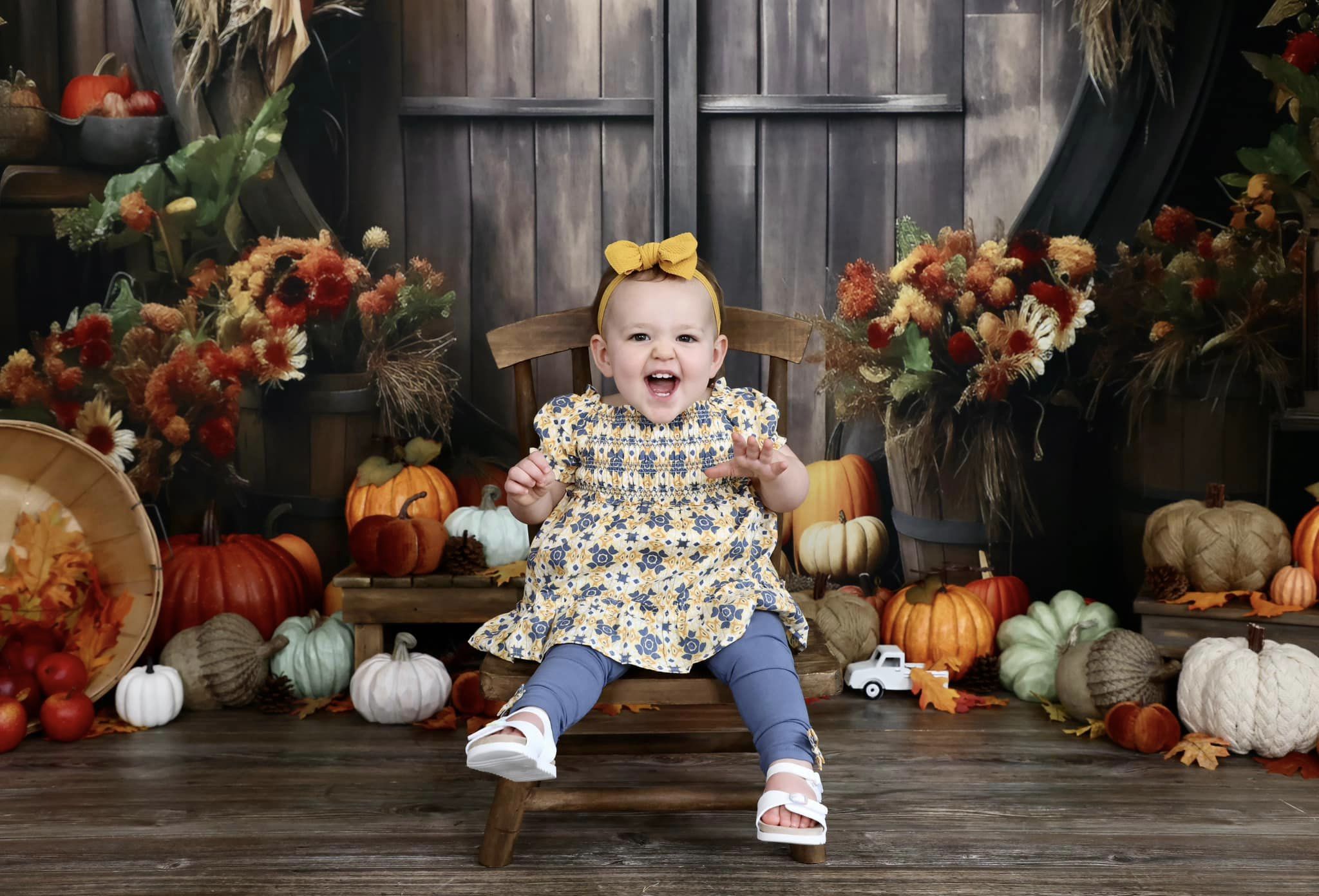 Kate Automne Citrouille Porte Grange Toile de fond pour la photographie - Kate Backdrop FR