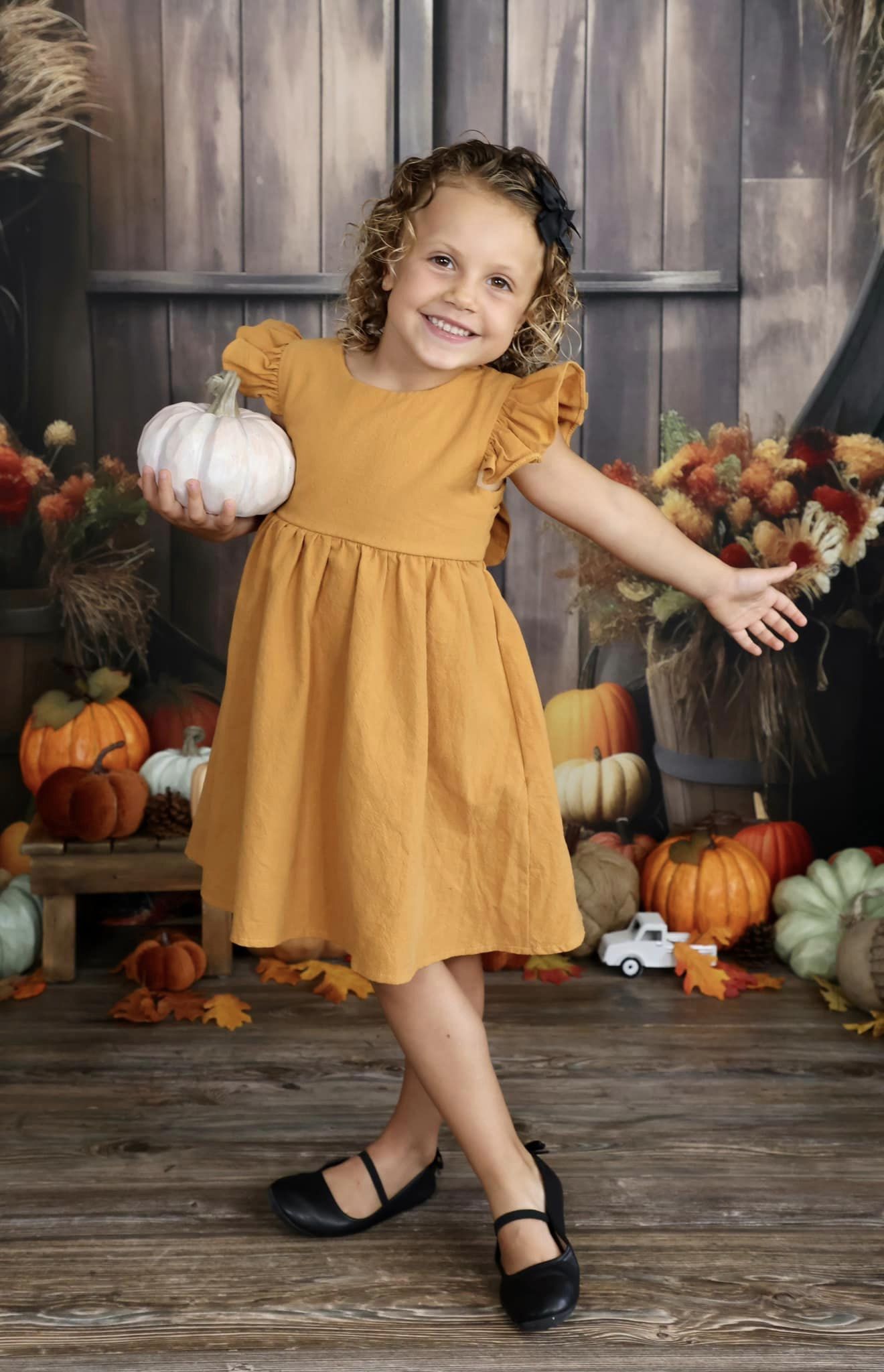 Kate Automne Citrouille Porte Grange Toile de fond pour la photographie - Kate Backdrop FR