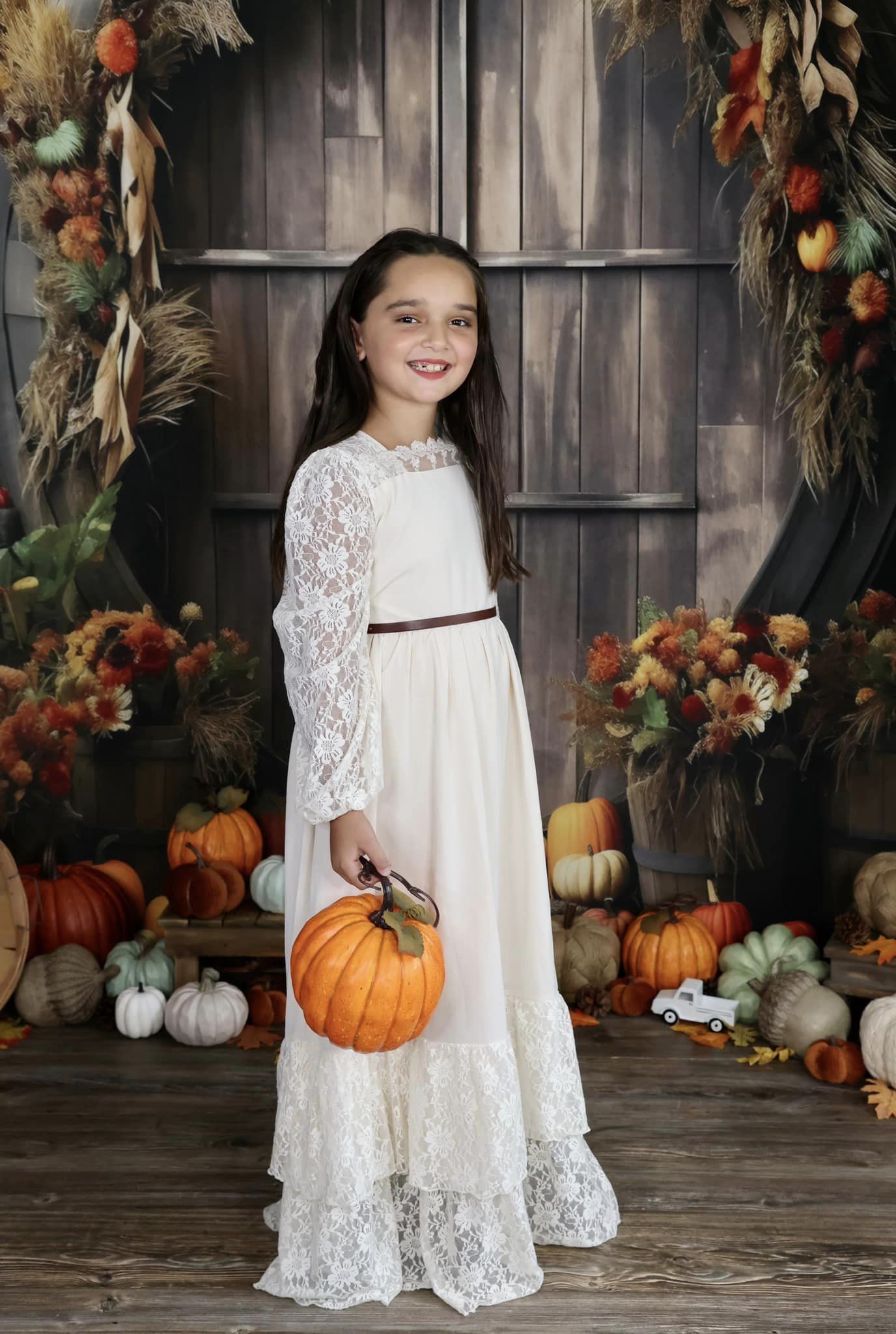 Kate Automne Citrouille Porte Grange Toile de fond pour la photographie - Kate Backdrop FR