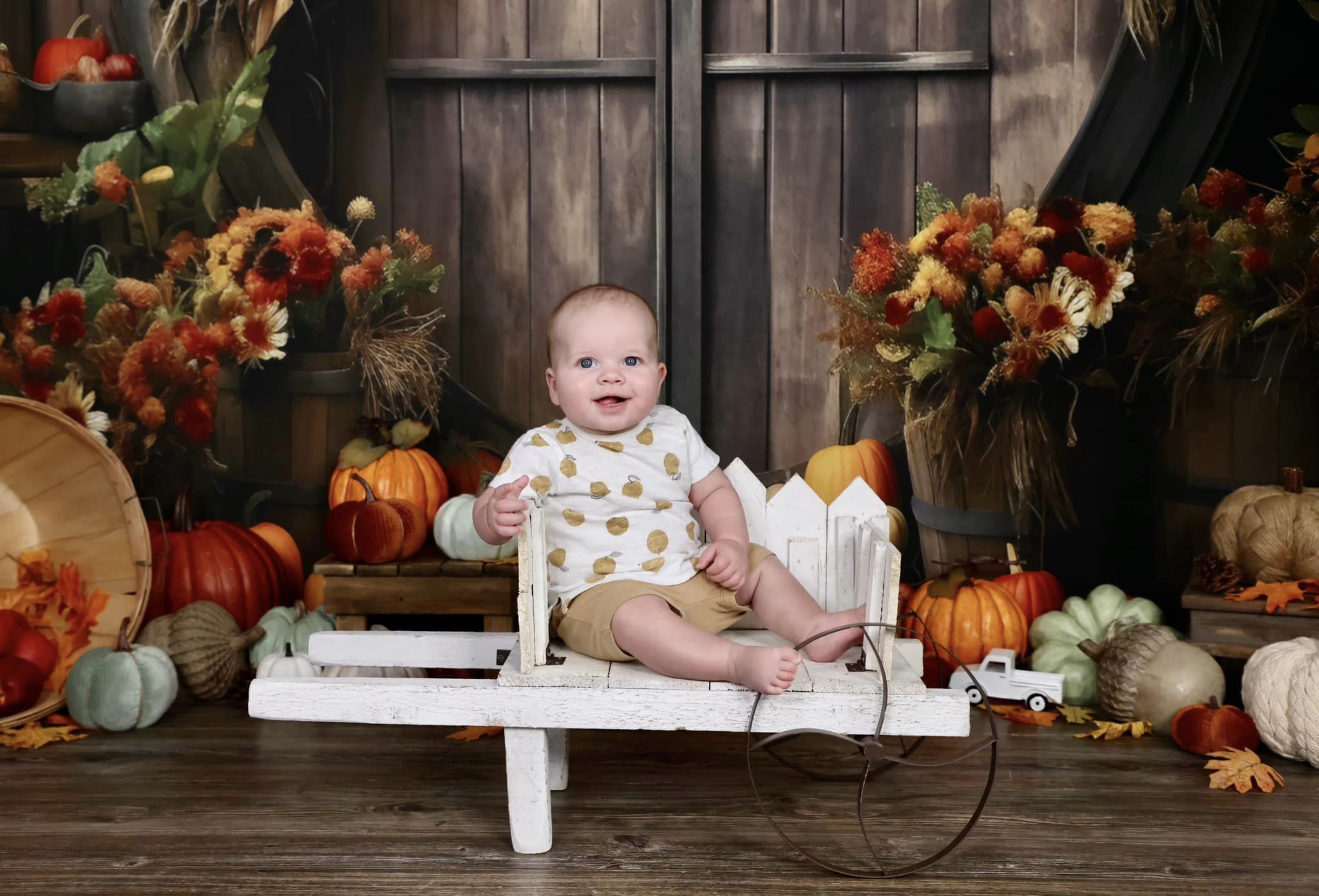 Kate Automne Citrouille Porte Grange Toile de fond pour la photographie - Kate Backdrop FR