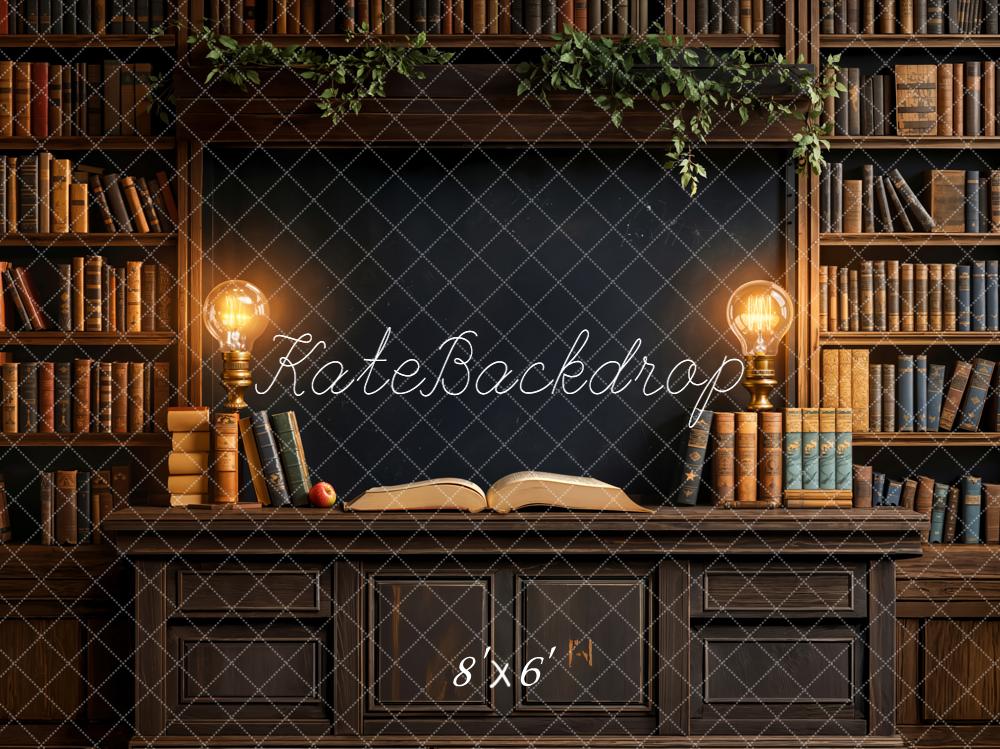 Kate Bibliothèque Livres Scolaire Lumière Toile de fond conçue par Emetselch - Kate Backdrop FR