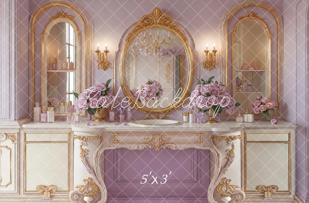 Kate Chambre Baroque Miroirs Fleurs Toile de fond conçue par Emetselch