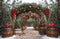 Kate Noël Arche Sapins Guirlandes Toile de fond en Laine conçue par Emetselch - Kate Backdrop FR