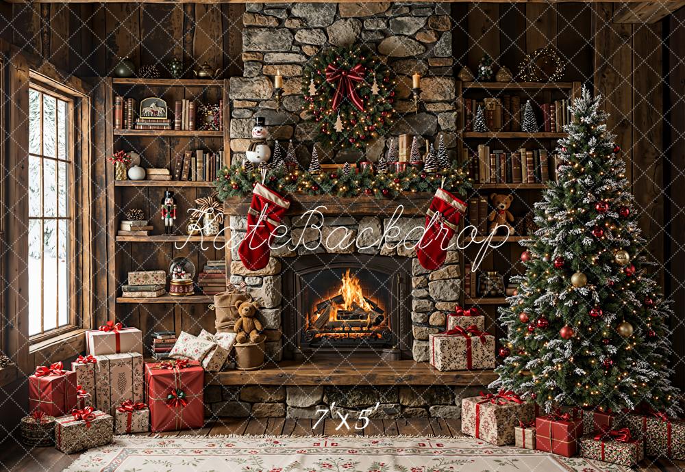 Kate Noël Cheminée Étagère à livres Cadeaux Toile de fond conçue par Emetselch - Kate Backdrop FR