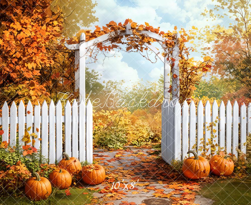 Kate Automne Arche Citrouilles Toile de fond en Laine conçue par Emetselch