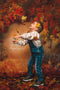 Kate Bois Automne Feuilles Orange Toile de fond conçue par Chrissie Green - Kate Backdrop FR