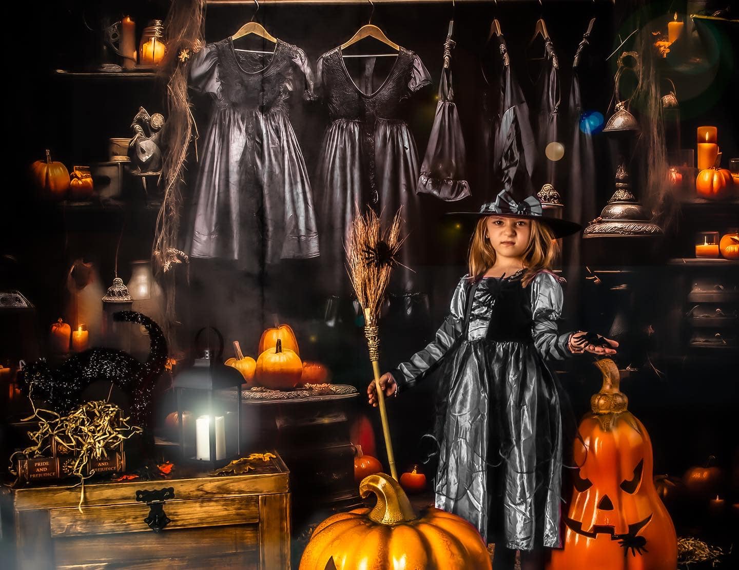 Kate Garde-robe Halloween Citrouilles Toile de fond pour la photographie