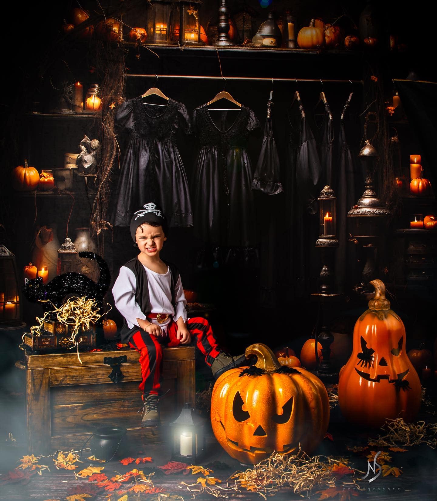 Kate Garde-robe Halloween Citrouilles Toile de fond pour la photographie