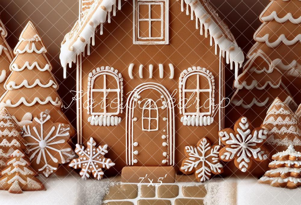 Kate Noël Maison Pain D’épice Flocons Toile de fond conçue par Mandy Ringe