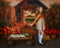 Kate Automne Ferme de citrouilles Porte Toile de fond pour la photographie - Kate Backdrop FR