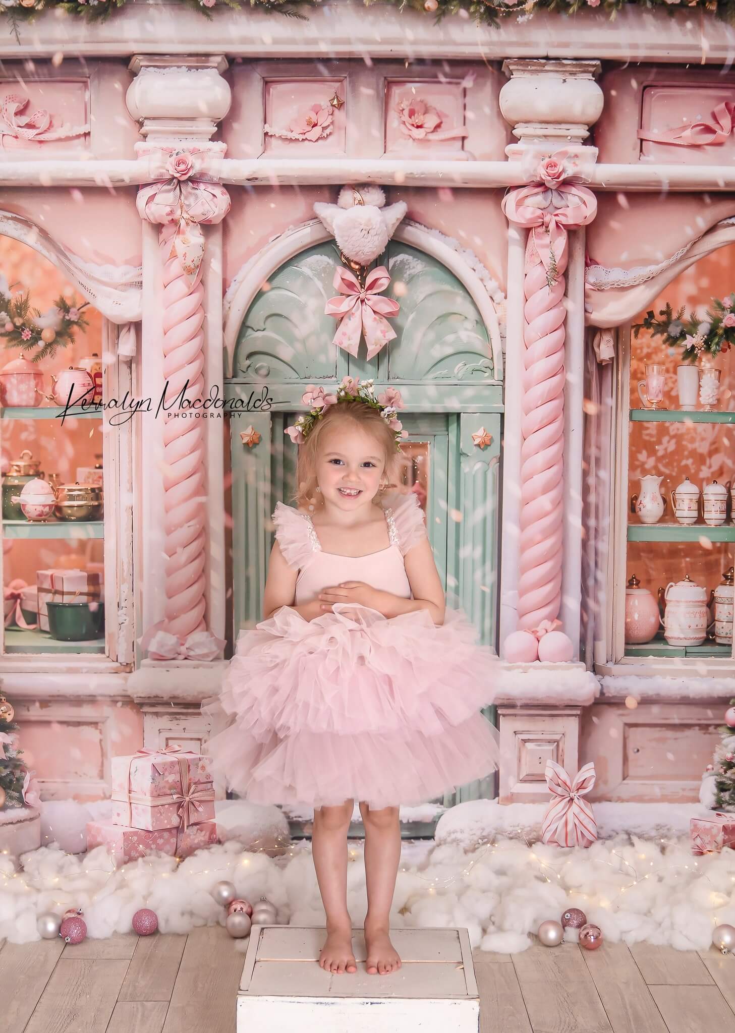 Kate Noël Rose Boutique Neige Toile de fond Conçu par Chain Photographie - Kate Backdrop FR