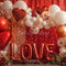 Kate Saint Valentin Ballons LOVE Coeurs Toile de fond conçue par Emetselch