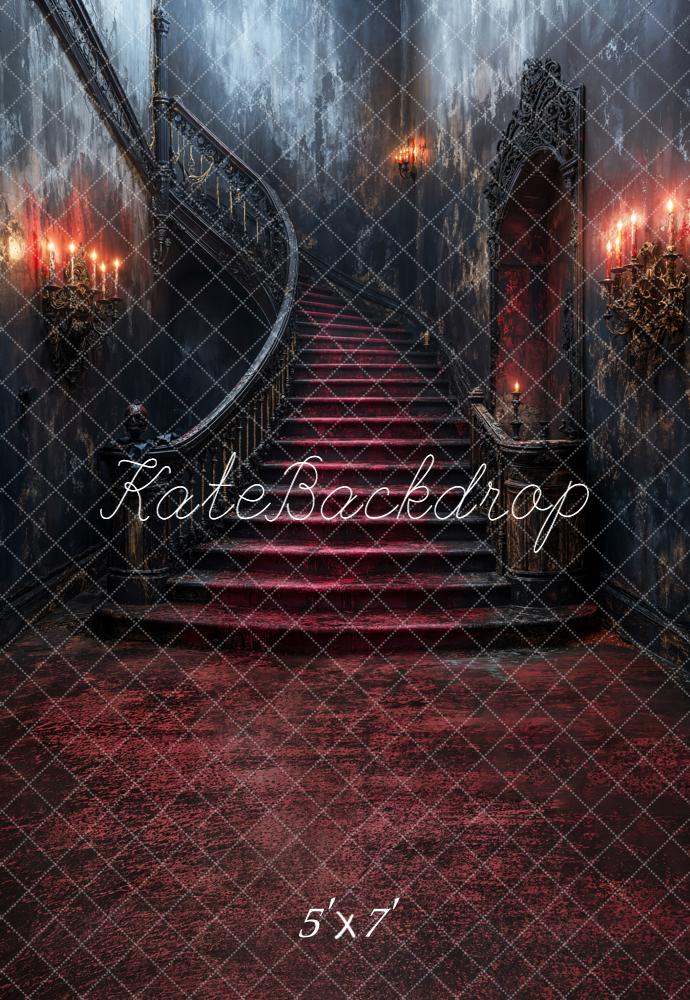 Kate Halloween Escalier Bougies Gothique Toile de fond conçue par Emetselch