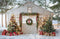 Kate Noël Maison Sapins Cadeaux Toile de fond en Laine conçue par Emetselch - Kate Backdrop FR