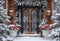 Kate Noël Porte Lanternes Sapins Neige Toile de fond conçue par Emetselch - Kate Backdrop FR