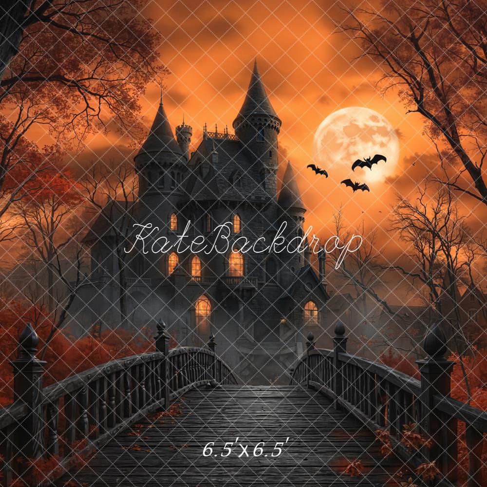 Kate Halloween Château Pont Lune Toile de fond conçue par Emetselch - Kate Backdrop FR
