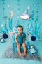 Kate Bleu Mini Fauteuil en tissu avec Rivet Nouveau-né Accessoires de Photographie - Kate Backdrop FR