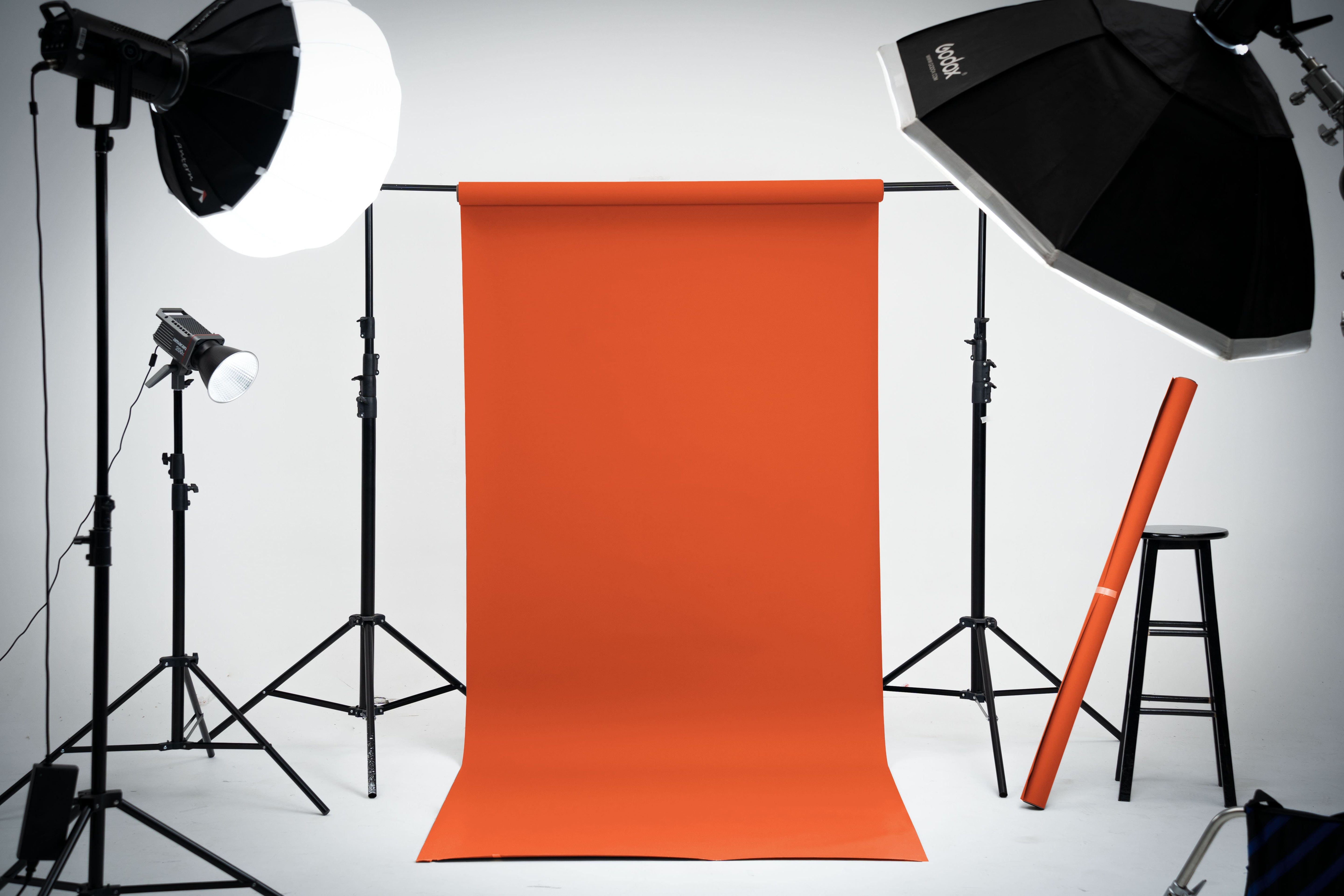 Kate Orange Vif Fond de Papier Sans Couture pour la photographie - Kate Backdrop FR