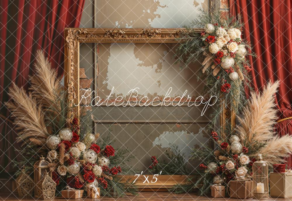 Kate Noël Cadre Doré Bohème Fleurs Toile de fond conçue par Emetselch - Kate Backdrop FR