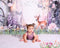 Kate Cerf Forêt Fleurs Conte de fées Toile de fond conçu par Ashley Paul