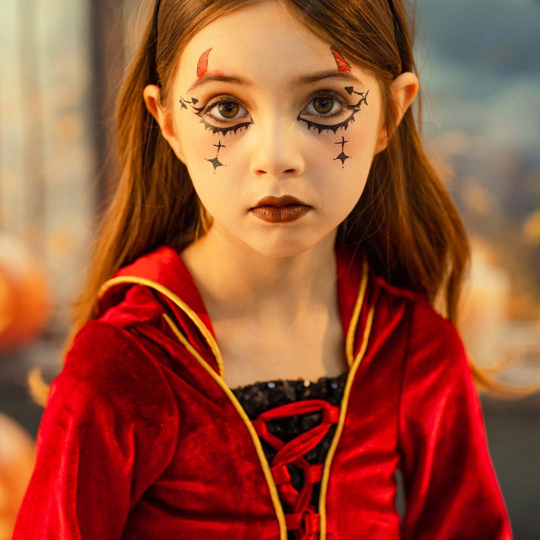 Kate Halloween Rouge Velours Sorcière Robe pour Enfants - Kate Backdrop FR