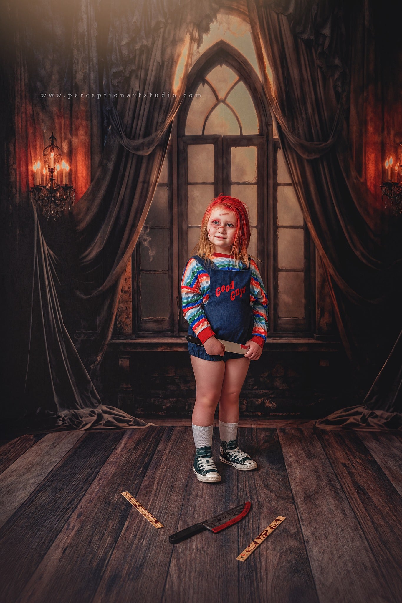 Kate Halloween Scène sombre Rideau Toile de fond conçue par Emetselch - Kate Backdrop FR