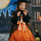 Kate Halloween Noir et Orange Robe Enfant avec Chapeau de Sorcier - Kate Backdrop FR