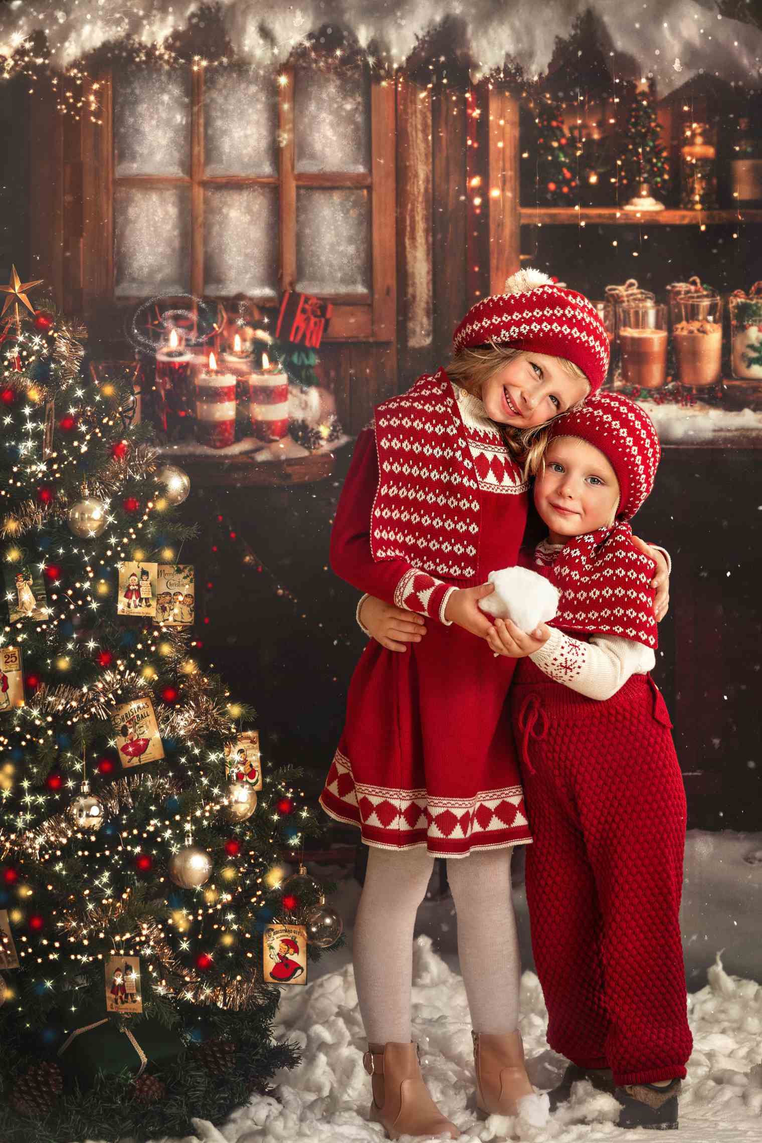 Kate Hiver Noël Extérieur Forêt Camion-restaurant Toile de fond conçue par Emetselch - Kate Backdrop FR
