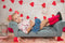 Kate Mur de briques Délabrée Saint-Valentin Toile de fond conçue par Chain Photographie - Kate Backdrop FR