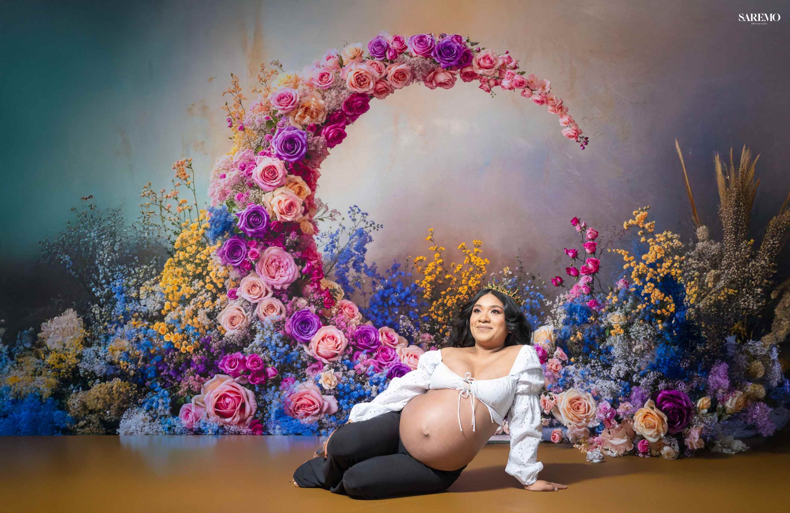 Kate Fête des mères Fleurs Lune Printemps Toile de fond conçue par Emetselch - Kate Backdrop FR